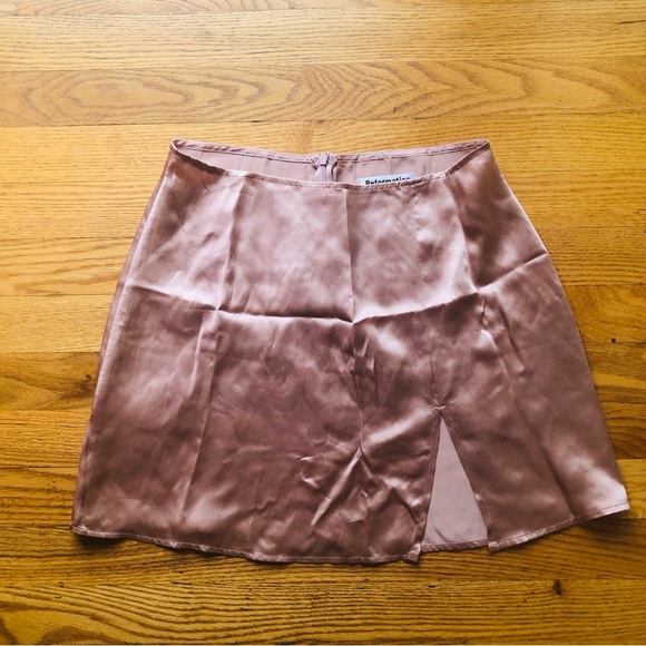 REFORMATION Robbie Silk Skirt in Blush - Picture 2 of 6